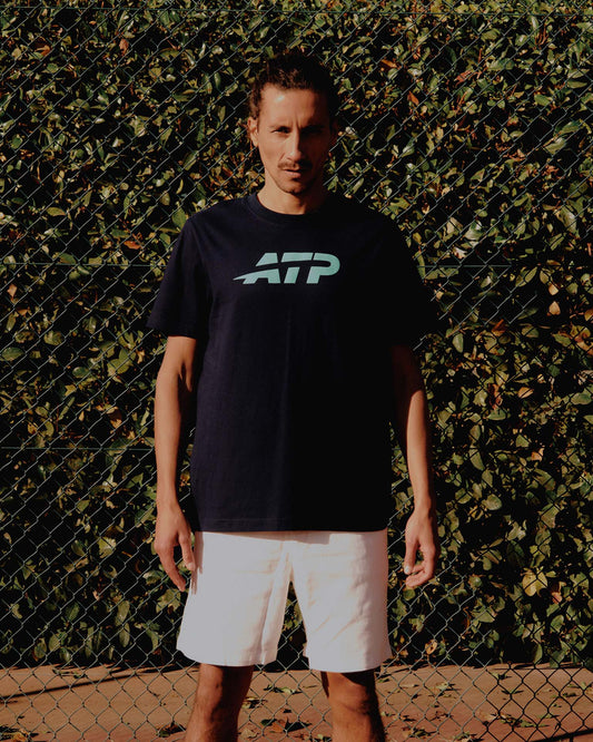 ATP ATP Marks of Greatness T-Shirt mit großem Logo - dunkelblaues T-Shirt