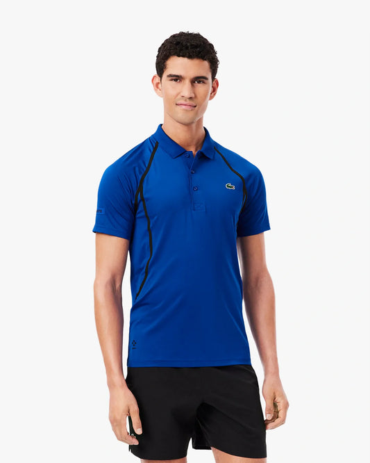 Polo Lacoste Ultra-Dry slim fit da tennis x Daniil Medvedev - maglia polo color cobalto