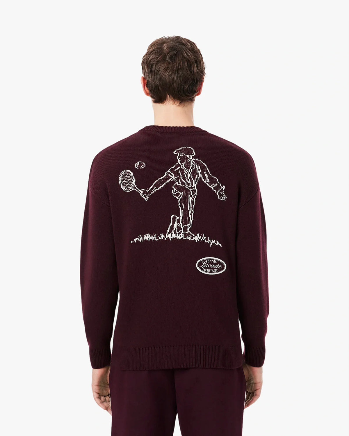 Lacoste Lacoste ヘリテージ ジャカードウール クルーネックセーター - オキザリス スウェットシャツ