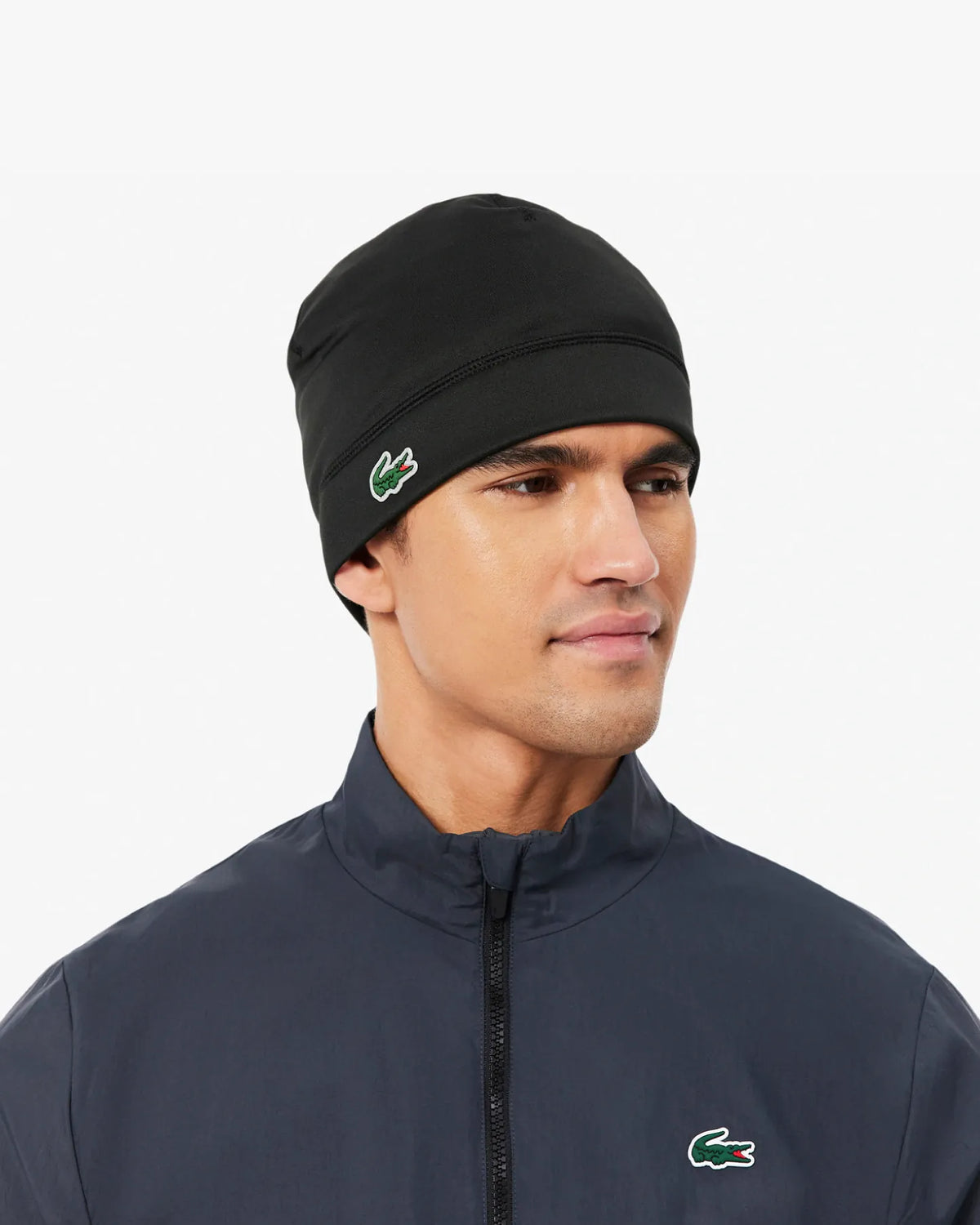 Lacoste Lacoste Reflective Crocodile Fleece Lined Sport Beanie - Black Beanie