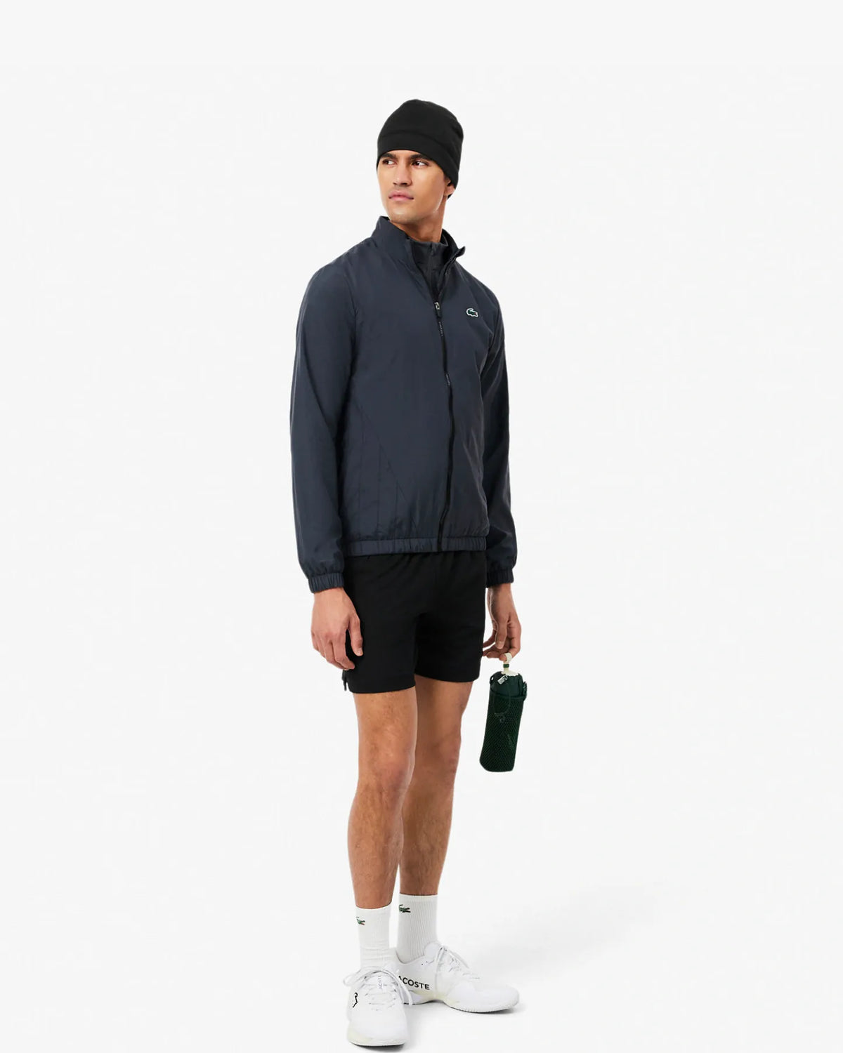 Lacoste Lacoste Reflective Crocodile Fleece Lined Sport Beanie - Black Beanie