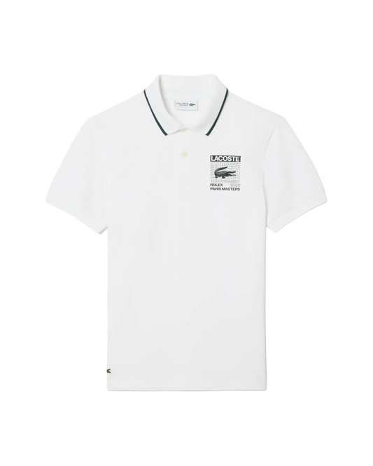 Lacoste Lacoste Regular Fit Rolex Paris Masters Edition Polo - White Polo Shirt