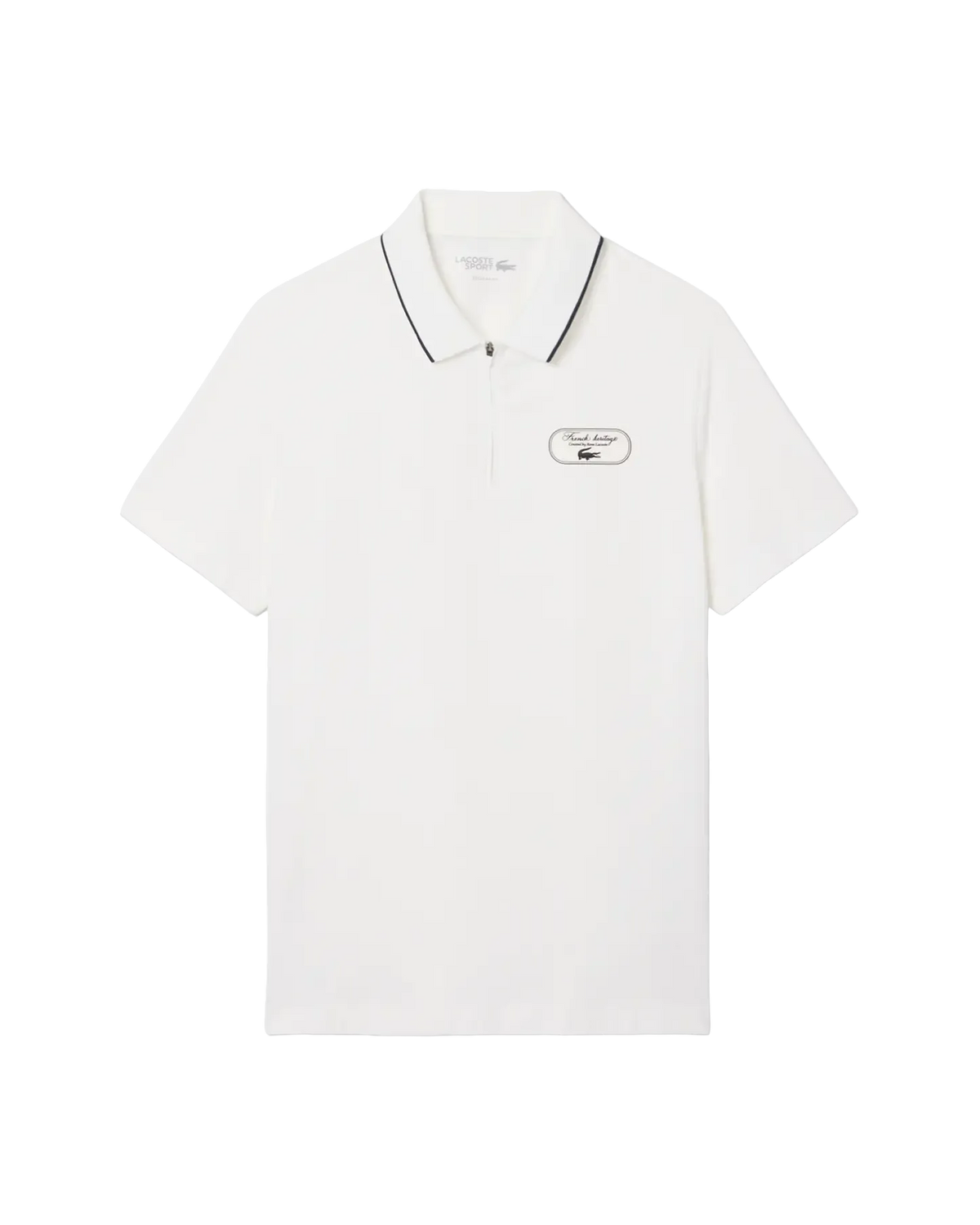 Lacoste Lacoste Regular Ultra-Dry Badge Accent Heritage Tennis Polo - White Polo Shirt