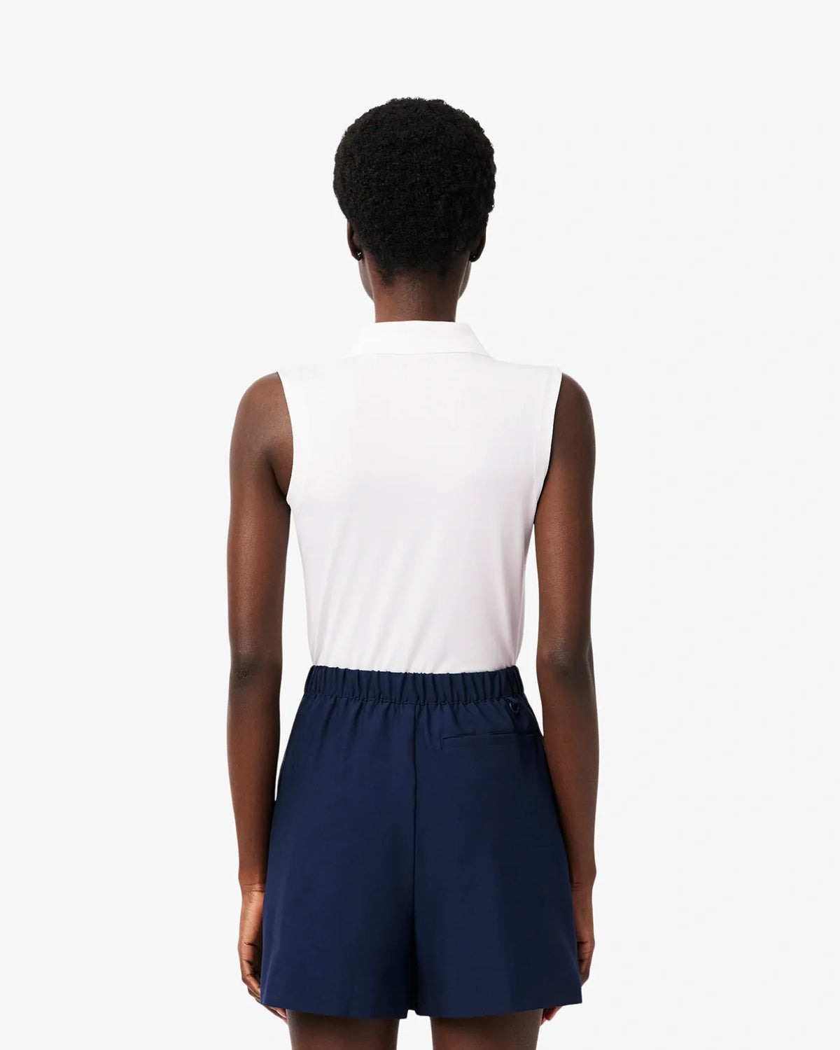 Lacoste Lacoste Womens Core Sleeveless Technical Polo - White Polo Shirt