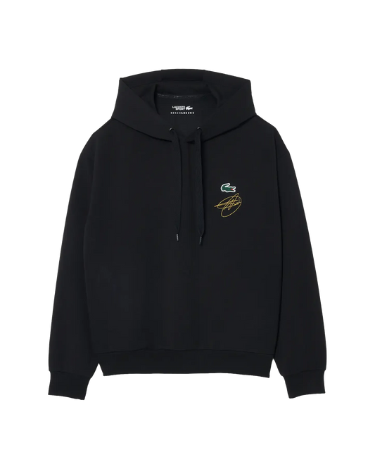 Lacoste Lacoste x Novak Djokovic Capsule Embroidered Autograph Fan Hoodie - Black Hoodie